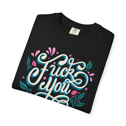 T-Shirt mit floraler „FUCK YOU“-Grafik