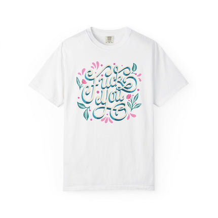 T-Shirt mit floraler „FUCK YOU“-Grafik