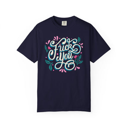 T-Shirt mit floraler „FUCK YOU“-Grafik