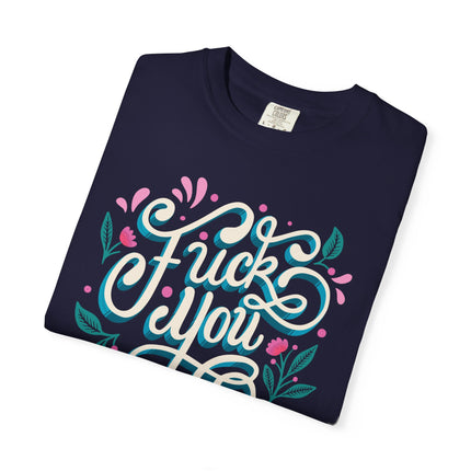 T-Shirt mit floraler „FUCK YOU“-Grafik