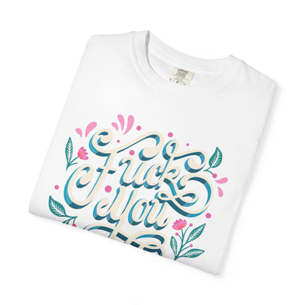 T-Shirt mit floraler „FUCK YOU“-Grafik